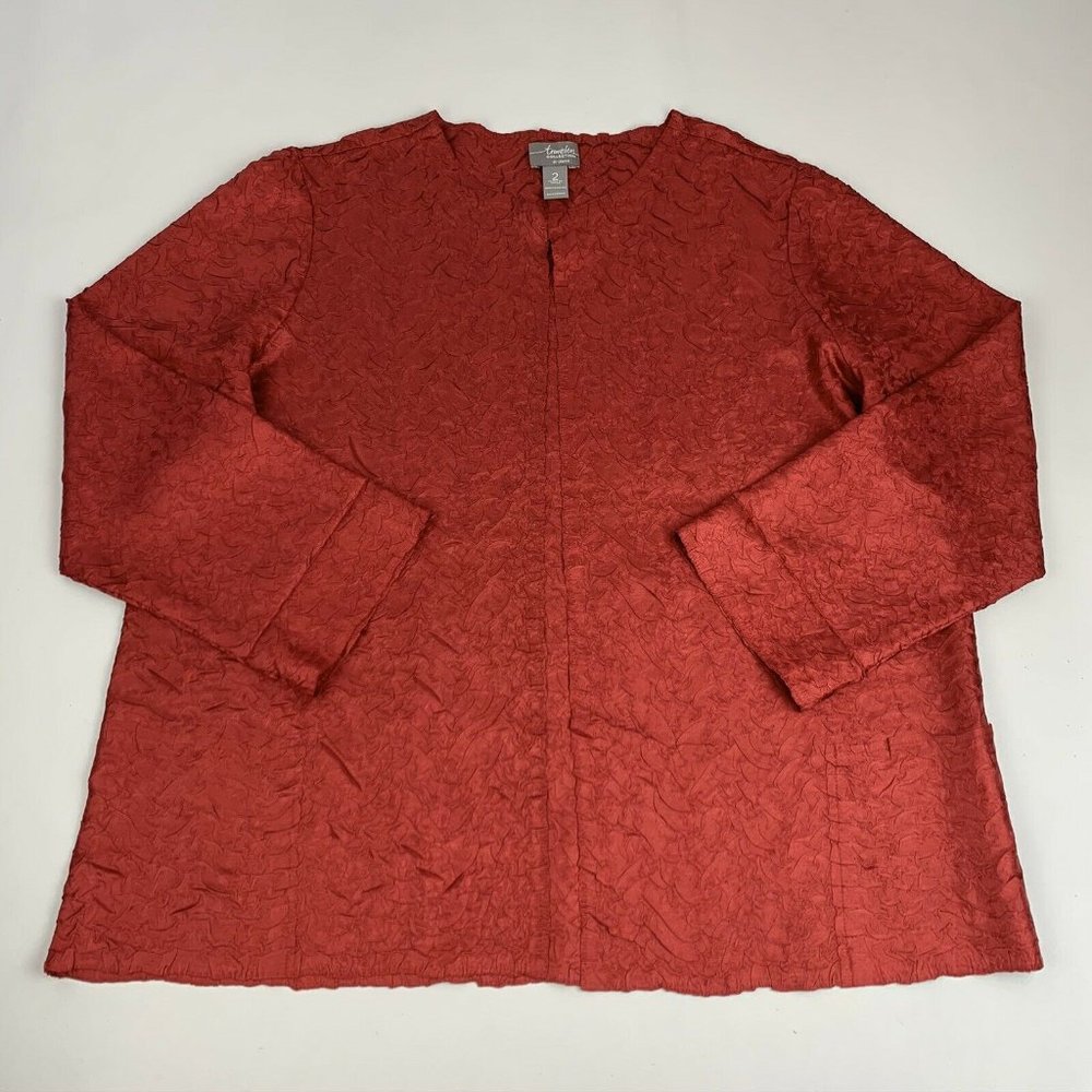 Chico's Travelers Collection Rouge Red Sloane 3/4 Sleeve Jacket  - Size 2